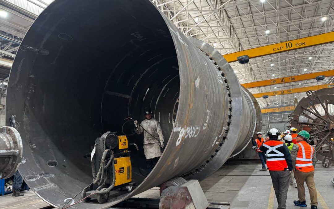Estructura principal de tambores aglomeradores alcanza el 100% de fabricación